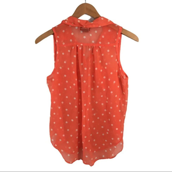 WS430 Wet Seal Sheer Polka Dot Career Blouse M - Picture 5 of 5